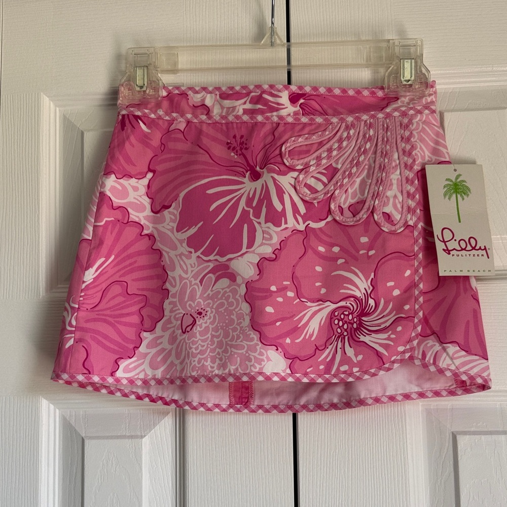 Girl’s Size 8 Lilly Pulitzer Lil Kendall Shell Pink Old World Print Skort.